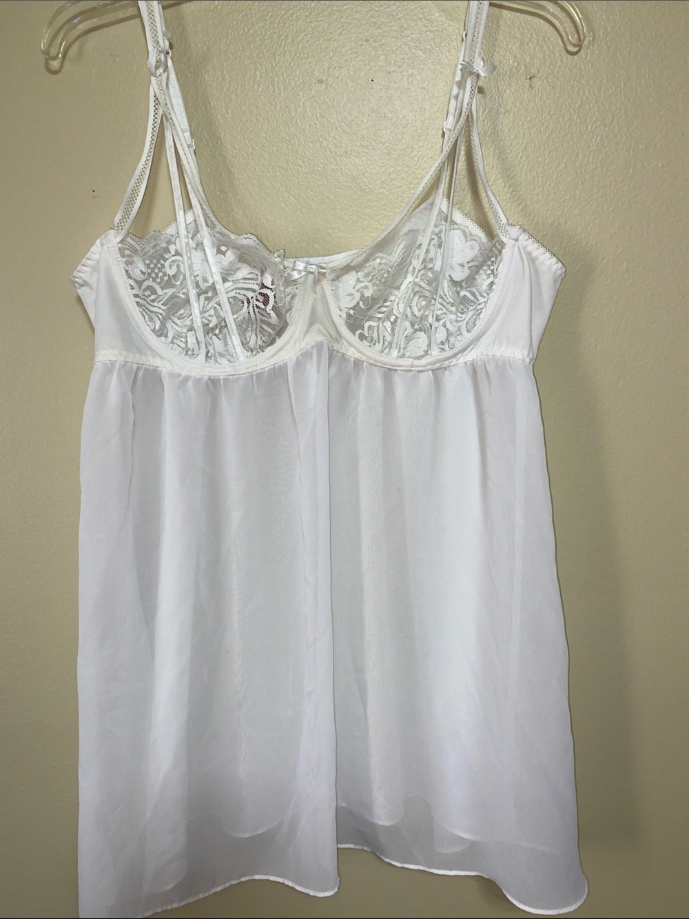 Hips & Curves • White • Lace • Sheer • Babydoll Chemise • Size 2X